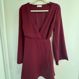 Altar’s State S Burgundy Wrap Dress